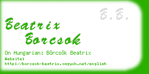 beatrix borcsok business card